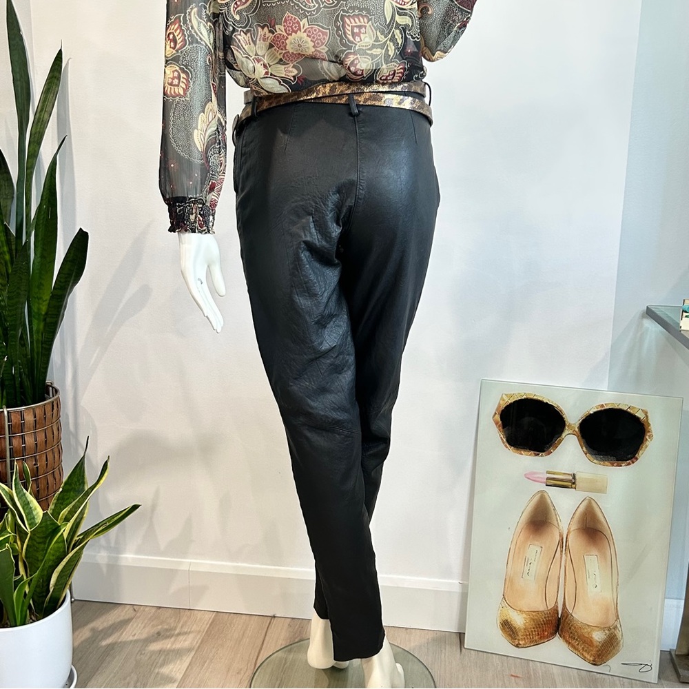 Vintage Black Lambskin Leather Pants - Picture 7 of 17